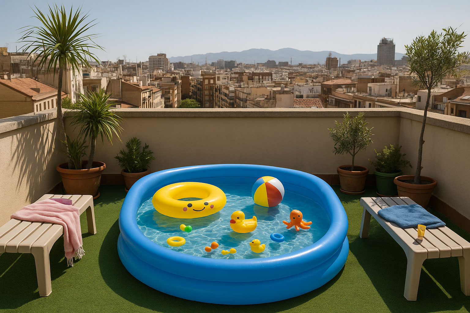 piscina inflable terrassa